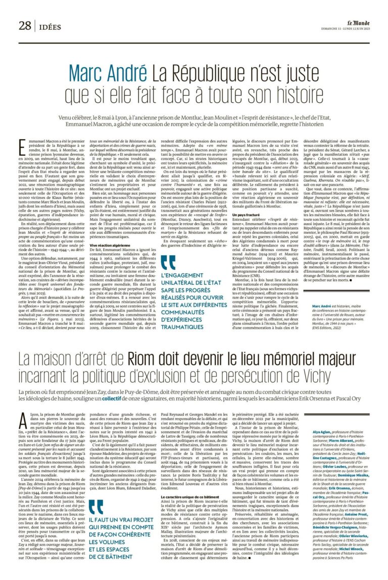 Le Monde 11-12 juin 2023 - Idées - page 28